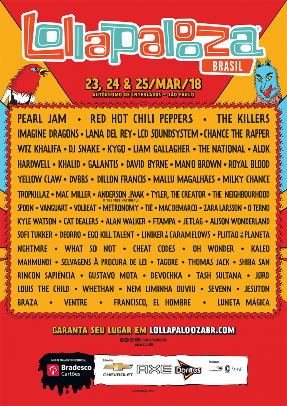 Lollapalooza Brasil: Lana, The Killers e RHCP confirmados! Vem ver a lista completa
